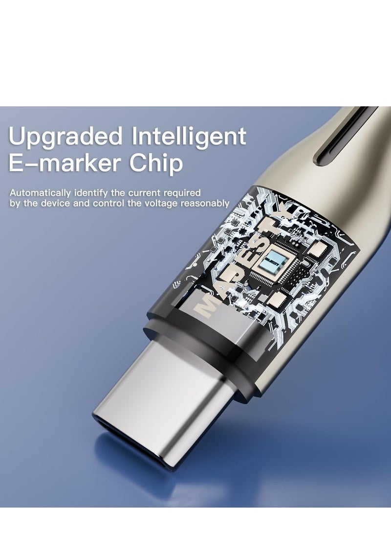 Majesty USB A to USB-C Charger Cable Braided 45W (15V/3A) High Quality Zinc Alloy Fast Charging Cord Compatible with Samsung, MacBook Pro, Nintendo Switch and More - Black (1M)" - Image 5