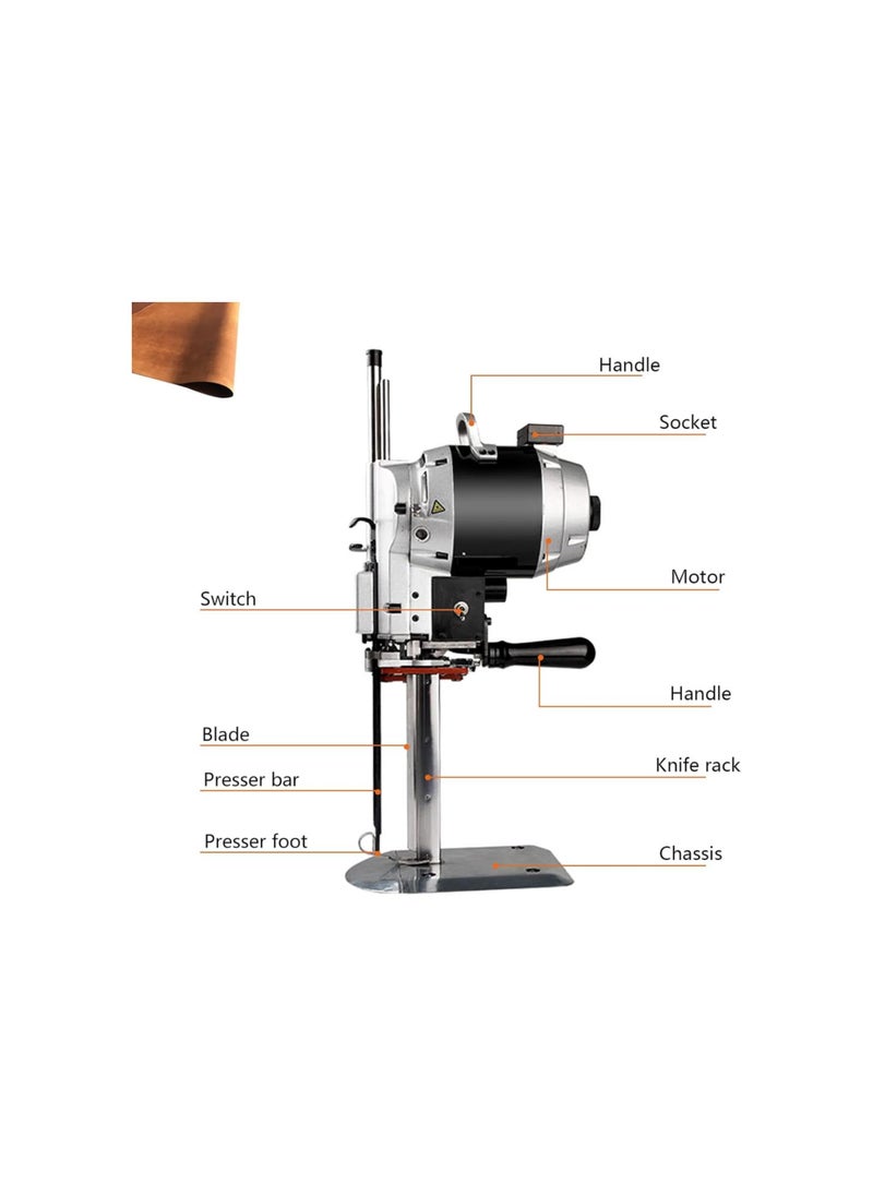 Generic - Industrial Fabric Cutting Machine Electric Cloth Cutter 10” High Speed Straight Knife Cutting Machine with Automatic Knife Sharpening 800W (110V) - Image 1