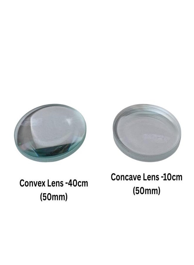 ERH India 50mm Convex Lens 40 cm and Concave Lens 10 cm Set Optical Science Experiment Kit for Students & Teachers - Image 3