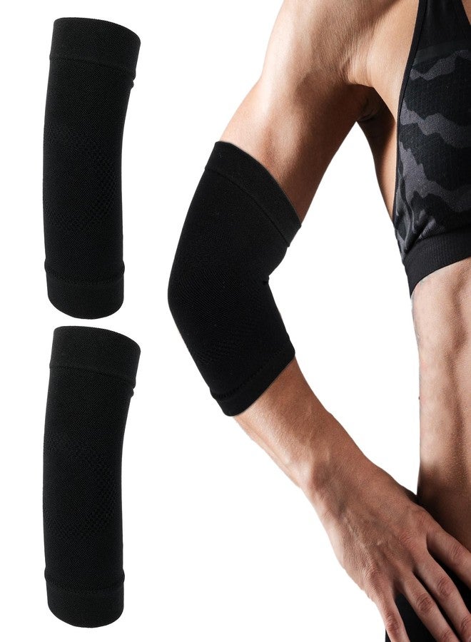 COMNICO Elbow Brace Compression Sleeve Nylon Tennis Golfers Elbow Joint Support Sports Protection Arm Support Sleeves Pain Relief Pads for Women Men (Black) - Image 1
