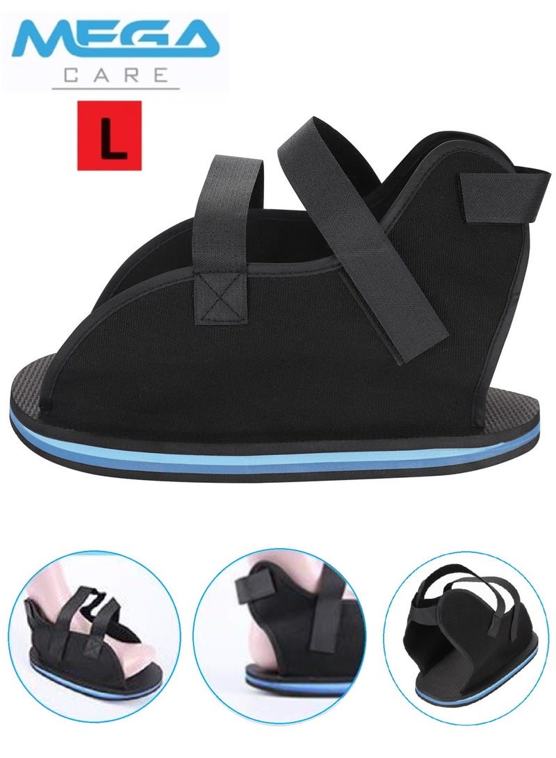 MEGA Post Op Shoe Broken Toe Open Walking Shoe Lightweight Surgical Foot Protection Cast Boot Adjustable Straps for Ankle Injures Support Bunion Hammertoe Post Surgery Brace Foot Fracture Orthopedic Shoe ( L) Size: Large - Image 1