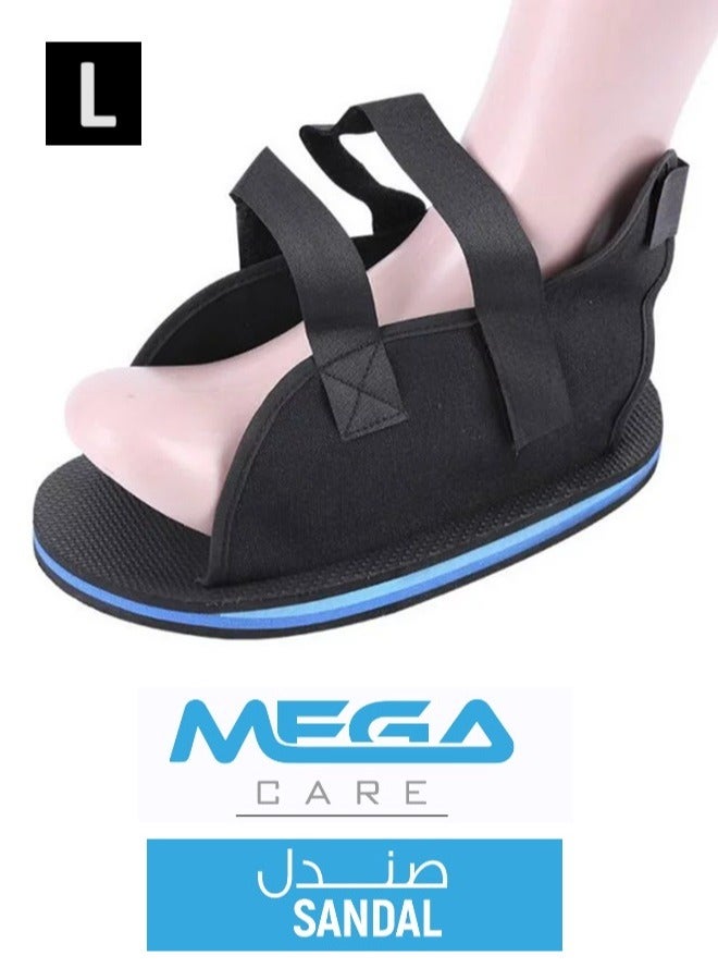 MEGA Post Op Shoe Broken Toe Open Walking Shoe Lightweight Surgical Foot Protection Cast Boot Adjustable Straps for Ankle Injures Support Bunion Hammertoe Post Surgery Brace Foot Fracture Orthopedic Shoe ( L) Size: Large - Image 3