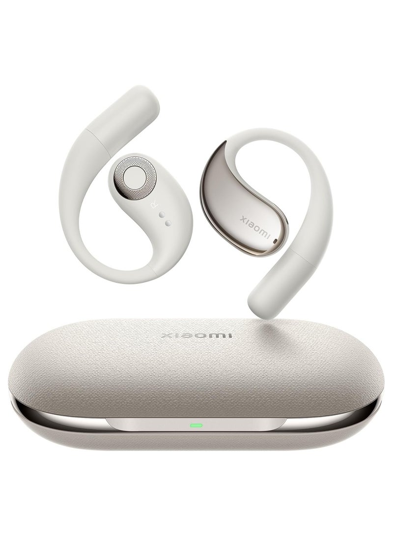 شاومي سماعات رأس ستيريو Xiaomi OpenWear، صوت عالي الدقة، تقليل تسرب الصوت بنسبة 10 مم، ميكروفون مزدوج مع تقليل الضوضاء بالذكاء الاصطناعي، عمر بطارية يصل إلى 7.5 ساعة - لون بيج رمل - Image 1