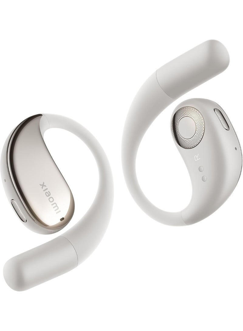 شاومي سماعات رأس ستيريو Xiaomi OpenWear، صوت عالي الدقة، تقليل تسرب الصوت بنسبة 10 مم، ميكروفون مزدوج مع تقليل الضوضاء بالذكاء الاصطناعي، عمر بطارية يصل إلى 7.5 ساعة - لون بيج رمل - Image 2