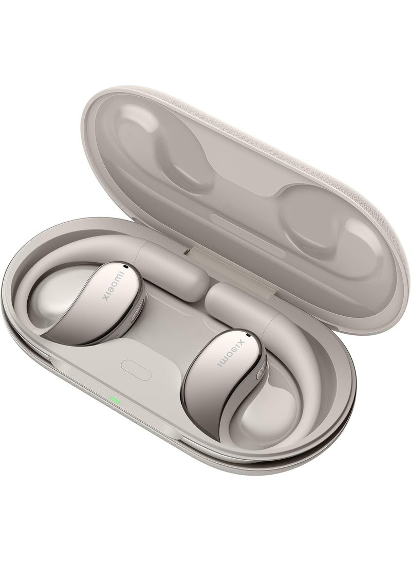 شاومي سماعات رأس ستيريو Xiaomi OpenWear، صوت عالي الدقة، تقليل تسرب الصوت بنسبة 10 مم، ميكروفون مزدوج مع تقليل الضوضاء بالذكاء الاصطناعي، عمر بطارية يصل إلى 7.5 ساعة - لون بيج رمل - Image 5