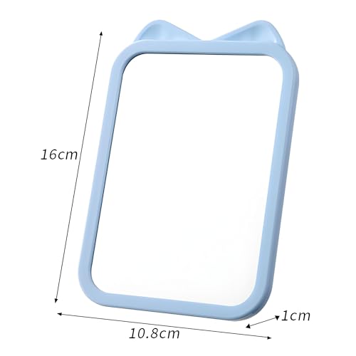 TOMATUS Mirror with Stand | Glass Rectangle Cosmetic Standing Mirror for Makeup, Portable for Travel, Camping, Home (Pink - Pack of 1, Rectangular, Floor Mount, Framed) - Image 3