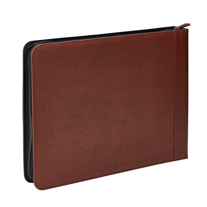 GALLAWAY LEATHER 7 Ring Checkbook Binder for Business Checks, PU Leather Check Binder Portfolio with Zipper,600 Checks Capacity,for Executive and Personal Use (Dark Brown) - Image 2