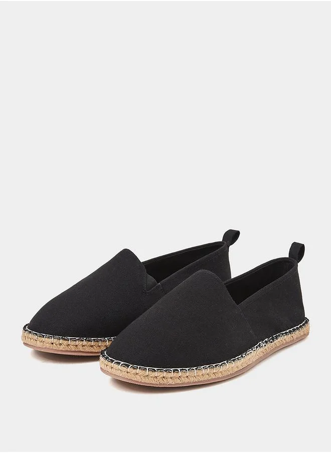 ستايلي Canvas Espadrille with Contrast Jute Sole