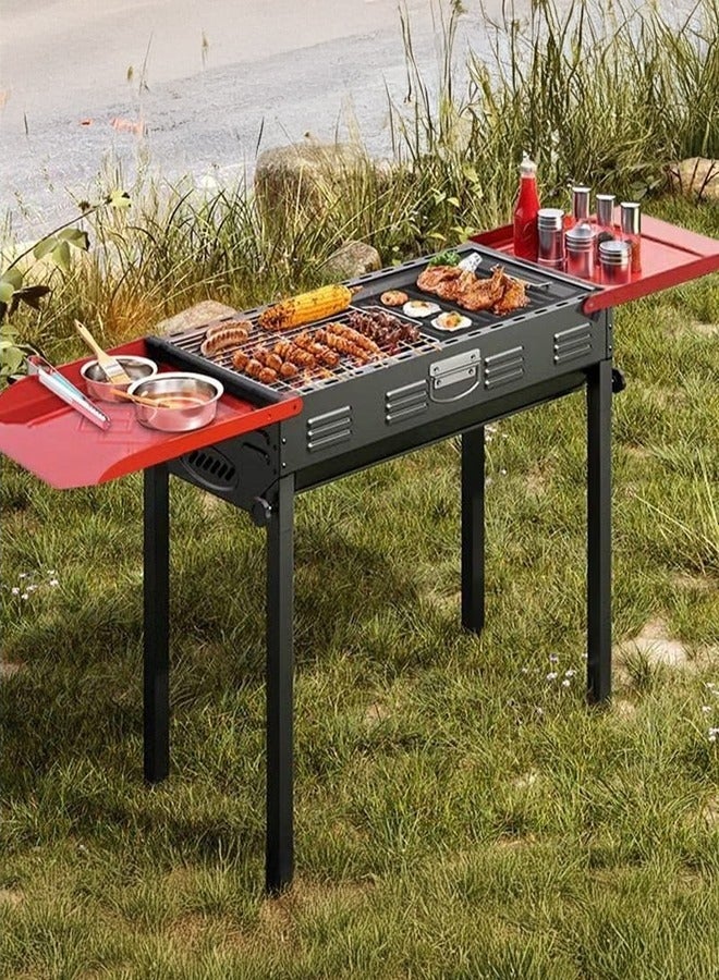 والالا شواية الفحم، شواية الشواء من الفولاذ المقاوم للصدأ قابلة للطي محمولة للطهي في الهواء الطلق والتخييم والتنزه في النزهات - Image 1