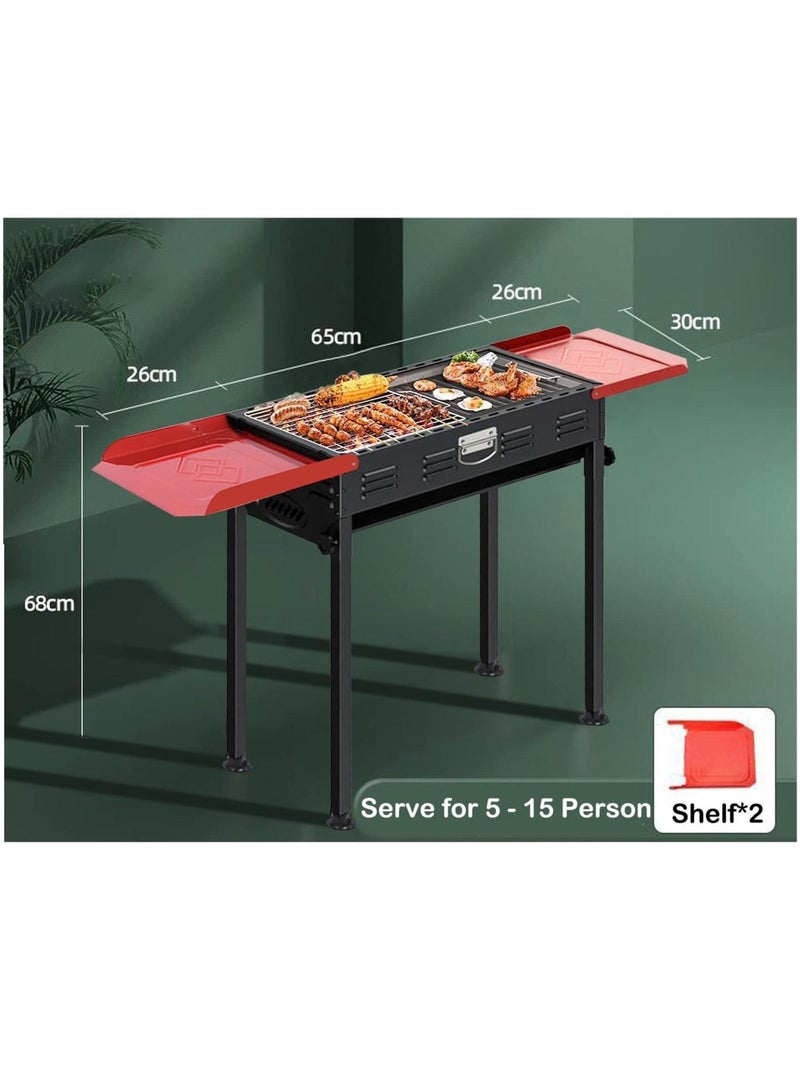 والالا شواية الفحم، شواية الشواء من الفولاذ المقاوم للصدأ قابلة للطي محمولة للطهي في الهواء الطلق والتخييم والتنزه في النزهات - Image 5