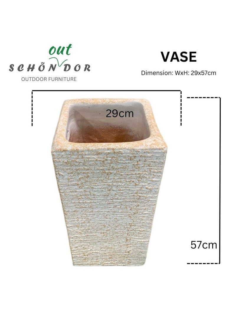 Schondor Furniture Vase White | Flower Pot | 29x57cm | Outdoor | Durable  - Image 3