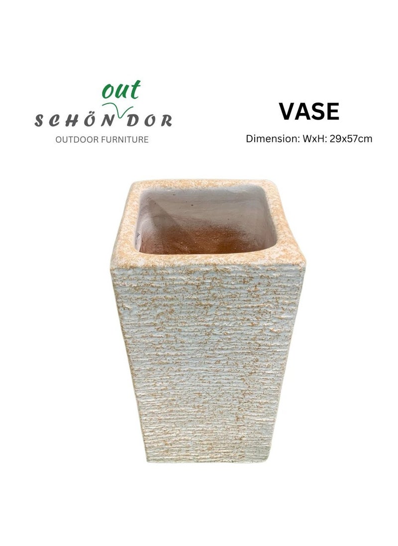 Schondor Furniture Vase White | Flower Pot | 29x57cm | Outdoor | Durable  - Image 2