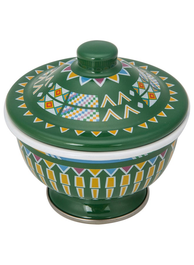 AL SANIDI Al-Asiri inscription bowel, bowel with Lid - Image 1