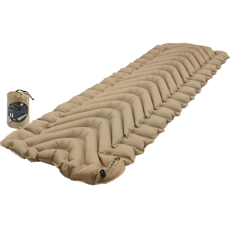 Klymit KLYMIT Insulated Static V Inflatable Sleeping Pad | Comfortable, Lightweight, Easy to Inflate, Portable Air Bed Mattress for Camping, Backpacking and Hiking — Coyote Sand  - Image 1