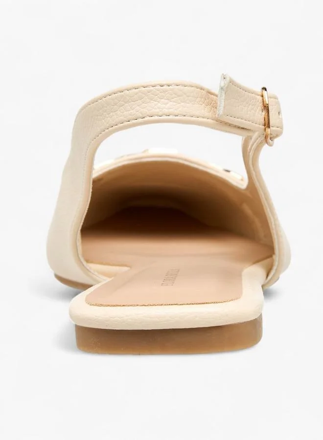 Flora Bella By Shoexpress Metallic Accent Shoes with Buckle Strap