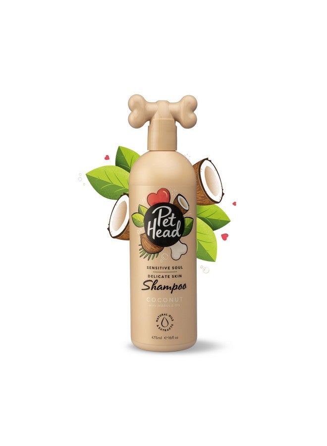 PET HEAD Pet Head Sensitive Soul Dog Shampoo | Coconut Scent | Shampoo for Dogs with Sensitive Skin | Moisturizing | Professional Grooming | Vegan | Gentle Formula for Puppies | Made in USA | 16fl oz.  - Image 1