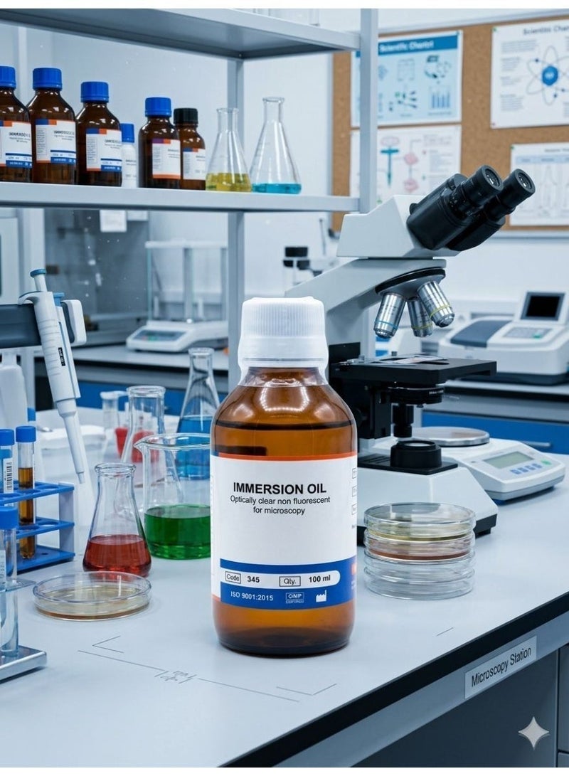 TM MEDIA Microscope Immersion Oil 100ml - Compatible with All Brands and Microscope Types - Universal Oil for Best Image - Ideal for a Variety of Microscopes - Image 5