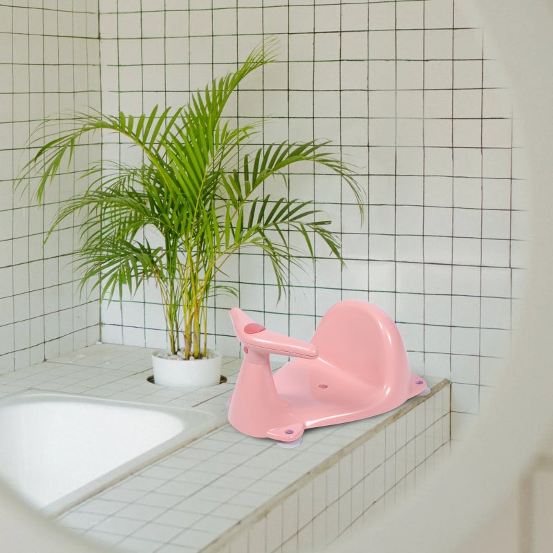 🚽 مقعد استحمام وردي مقاس 38x27 سنتيمتر للراحة والسلامة للاستحمام بدون استخدام اليدين قطعة واحدة - Image 2