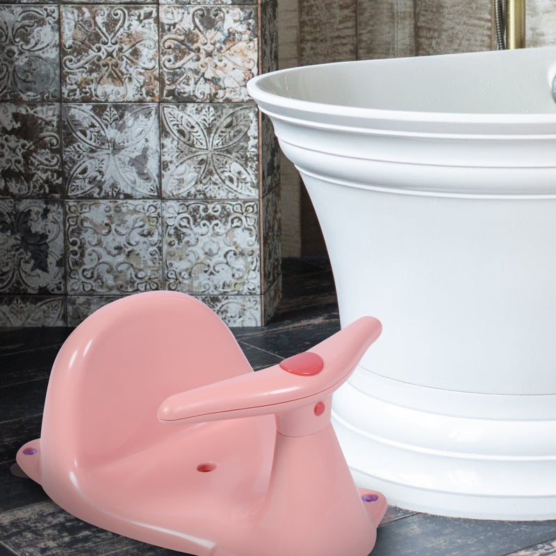 🚽 مقعد استحمام وردي مقاس 38x27 سنتيمتر للراحة والسلامة للاستحمام بدون استخدام اليدين قطعة واحدة - Image 4