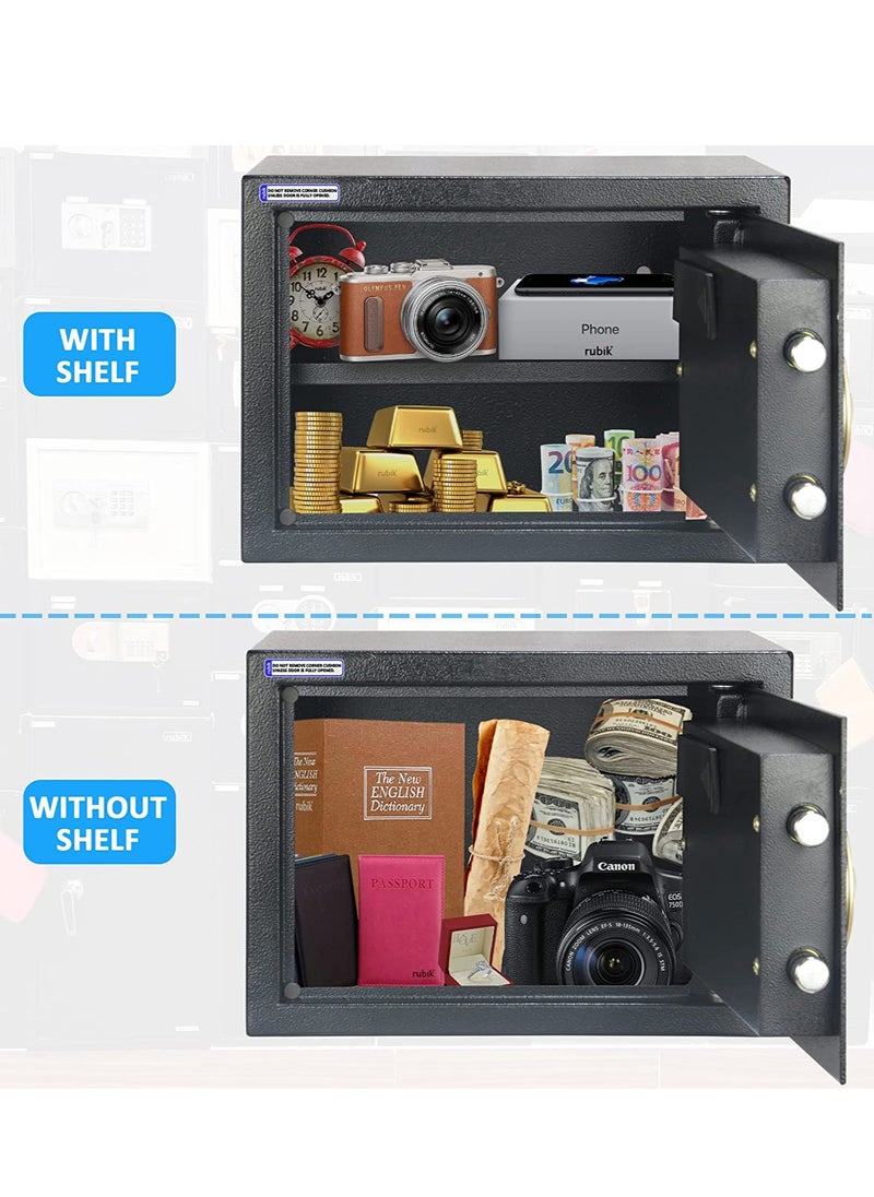 Rubik Safe Box A4 Document Size Locker Security Safety Deposit With Key and Keyless Entry (25x35x25cm) Black  - Image 3