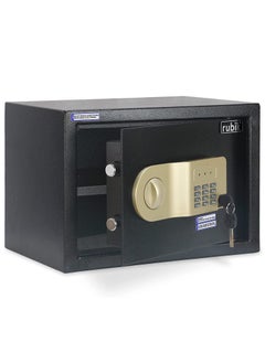 Rubik Safe Box A4 Document Size Locker Security Safety Deposit With Key and Keyless Entry (25x35x25cm) Black  - Image 1
