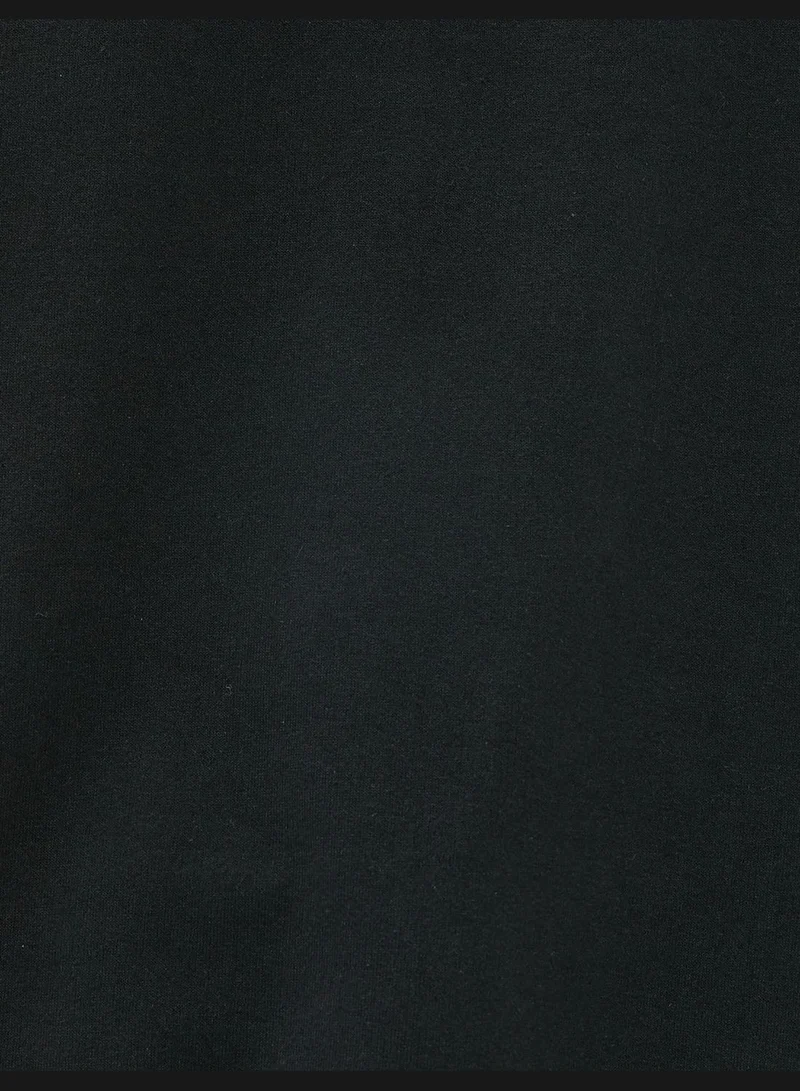 KOTON Hooded Slogan Embroidered Long Sleeve Sweat