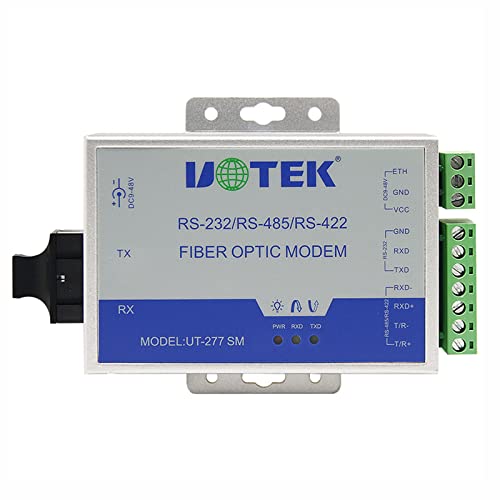 UOTEK Serial to Fiber Converter RS-232 RS-422 RS-485 to Fiber Optic Modem RS422 RS485 RS232 Serial Media Converter Adapter UT-277SM-ST - Image 1