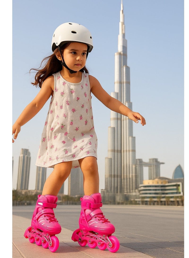 دراكسون رولر سكاتس للأطفال قابلة للتعديل مع عجلات مضيئة، إضاءة ممتعة للأولاد والبنات، زلاجات دوارة للأطفال المبتدئين، مناسبة للاستخدام الداخلي والخارجي، موديل 302-وردي، قابلة للتعديل بأربعة أحجام - Image 5