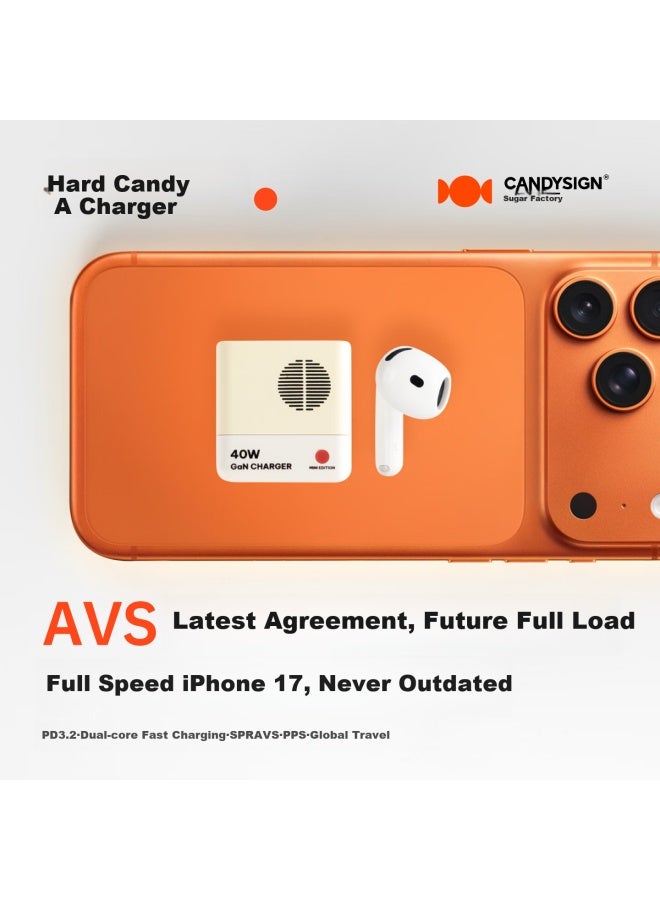 Candysign Candy Hard Candy A 40w Gan Avs Fast Charging Adapter Pd3.2 Compatible With Ipad Apple 17/16 Android Pd Fast Charging Typec - Image 1