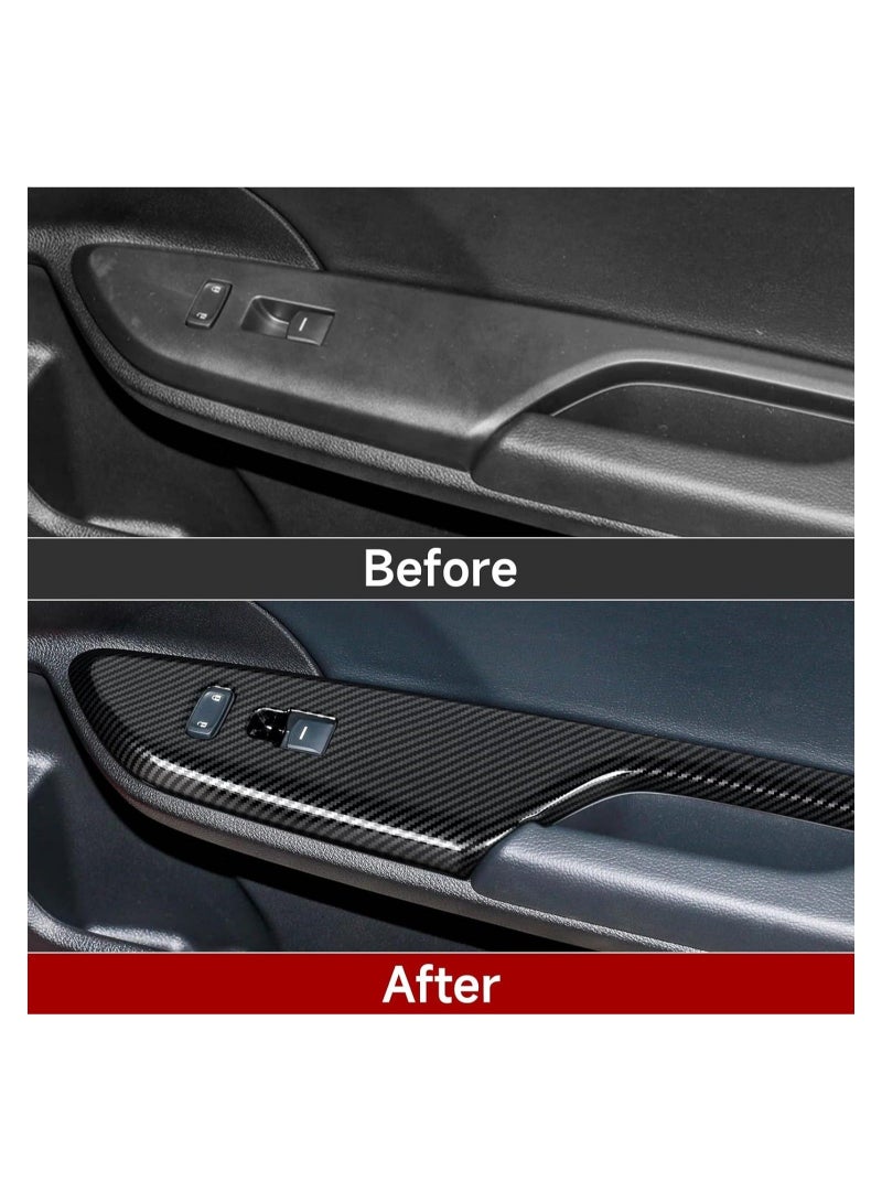 Captaintech Car Window Lift Control Switch Panel Cover Decals, for 2016-2021 Honda Civic 10th Gen Accessories, ABS Carbon Fiber Stickers, Not for Coupe Model - Image 2