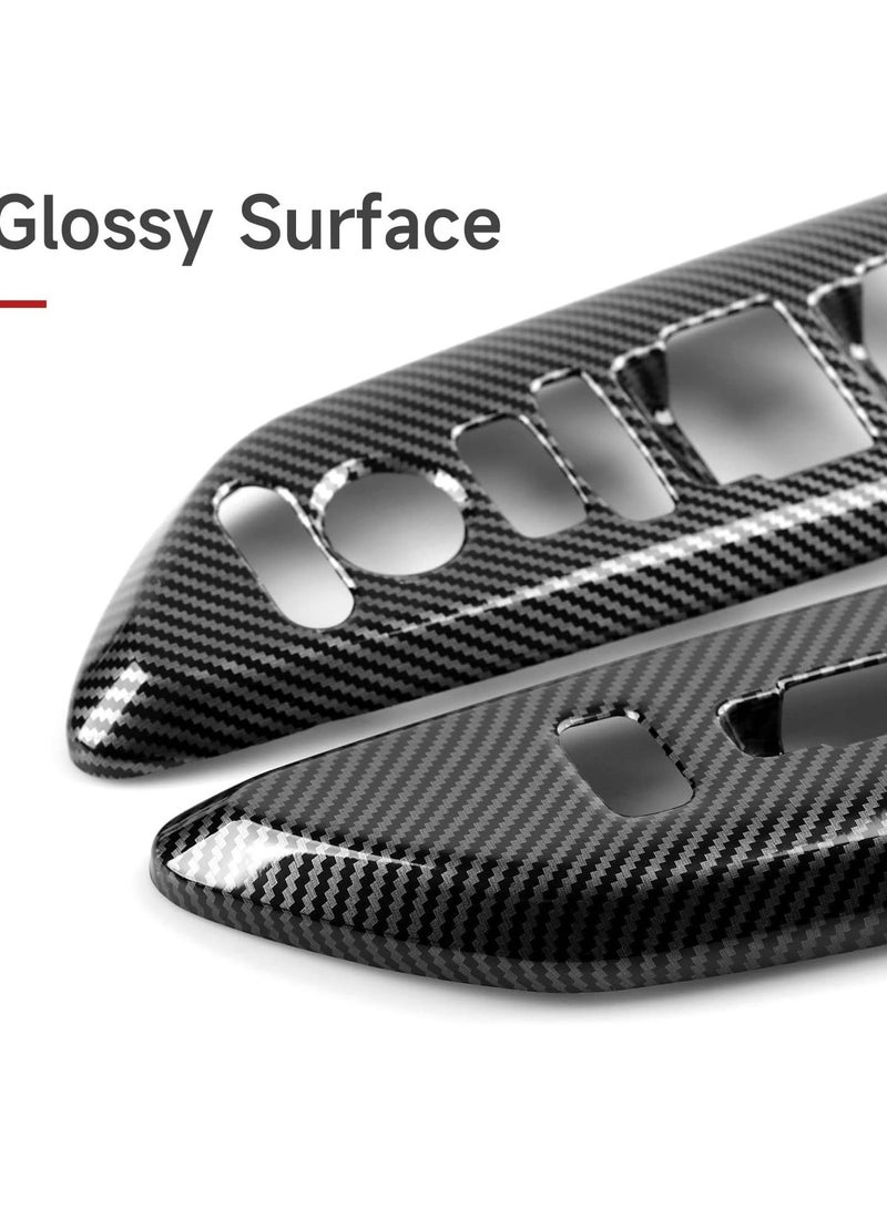 Captaintech Car Window Lift Control Switch Panel Cover Decals, for 2016-2021 Honda Civic 10th Gen Accessories, ABS Carbon Fiber Stickers, Not for Coupe Model - Image 5