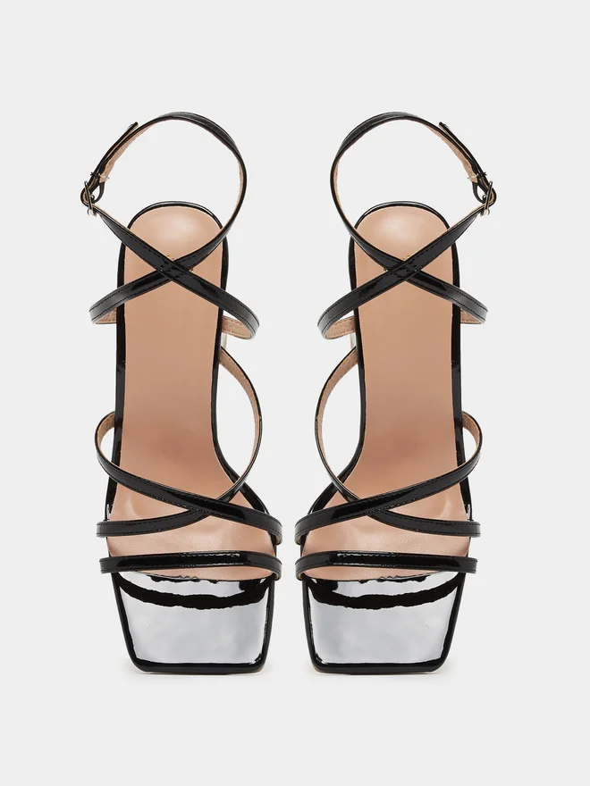 Styli Styli Criss Cross Strappy Block Heel Sandals