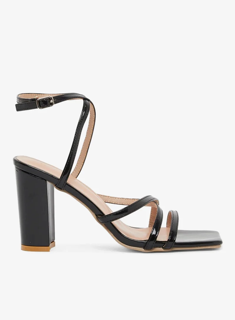 Styli Styli Criss Cross Strappy Block Heel Sandals