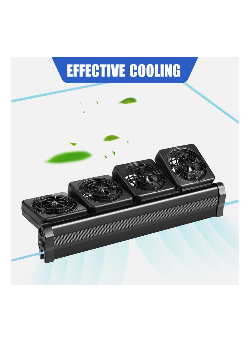 XiuWoo Aquarium Chiller Fish Tank Cooling Fan System For Salt Fresh Water 2 Variable Speed Aquarium  Black Cooler Cooler Clip on Chiller ( Regulatory 4 Fans) - Image 4