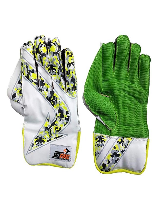 JetFire Ibex Regular Wicket Keeping Gloves Combo with Inner Gloves (Men, Green) - Image 5