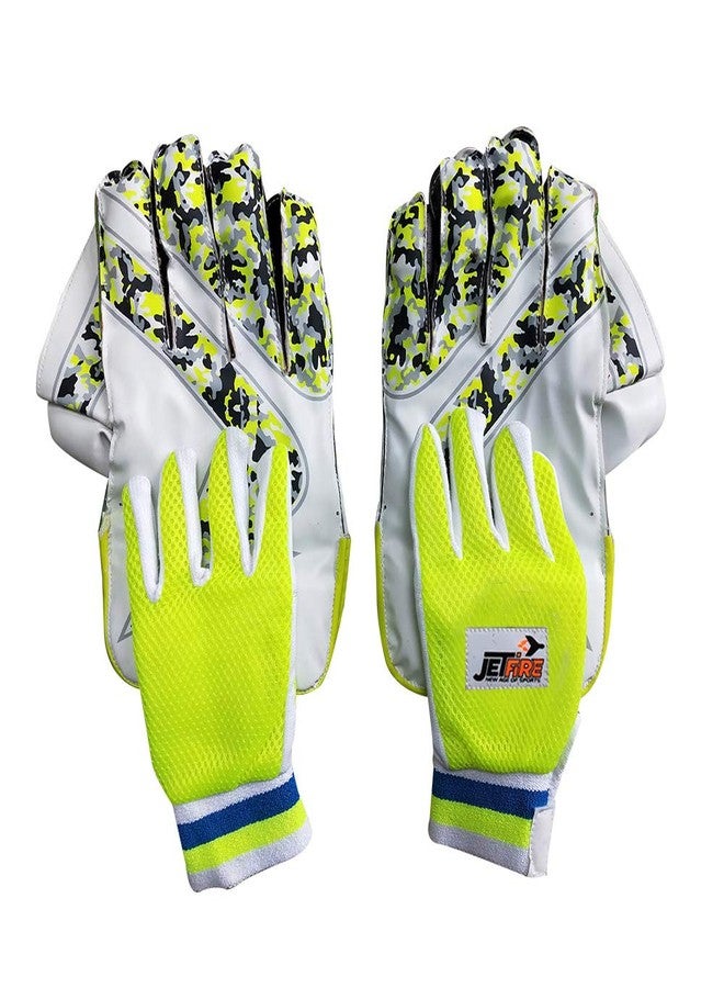 JetFire Ibex Regular Wicket Keeping Gloves Combo with Inner Gloves (Men, Green) - Image 4