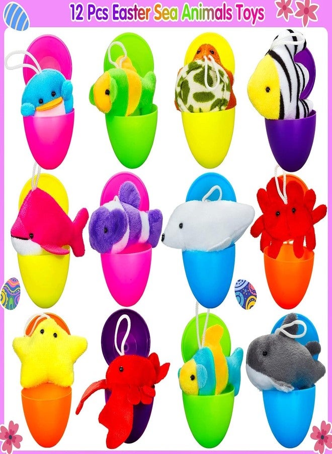 FunsLane 12 Pack Easter Eggs Filled with Mini Plush Animals Stuffed Toy, Prefilled with Stuffed Animals for Kids Easter Basket Stuffers, Easter Eggs Hunt, Easter Party Favors, Classroom Prize - Image 2