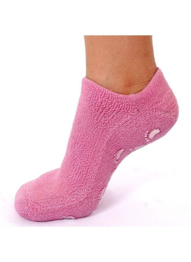 EMILYSTORES Pink Moisturize Soften Repair Cracked Skin Moisturizing Treatment Full Gel Jojoba Oil Vitamin E Spa Socks 1Pair 