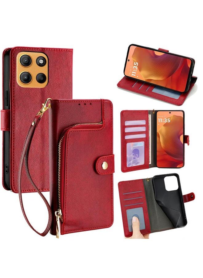 erorex - Case For Motorola Moto G15 / G15 Power Zipper Bag Leather Phone Case - Image 1