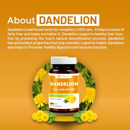 VITAWIN Dandelion Capsules - Ultimate Health and Nutrition Supplements for Liver Support and Body Detox -( 60 Capsules ) - Image 4