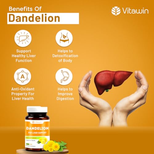 VITAWIN Dandelion Capsules - Ultimate Health and Nutrition Supplements for Liver Support and Body Detox -( 60 Capsules ) - Image 5