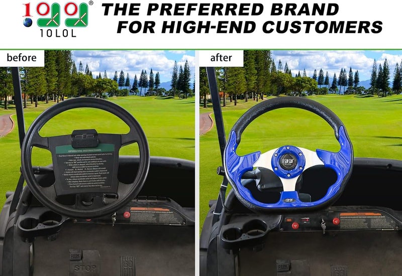 10L0L Universal Golf Cart Steering Wheel - Blue - Image 2