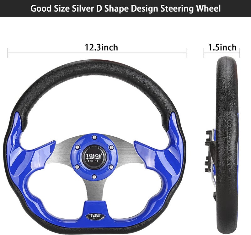 10L0L Universal Golf Cart Steering Wheel - Blue - Image 3