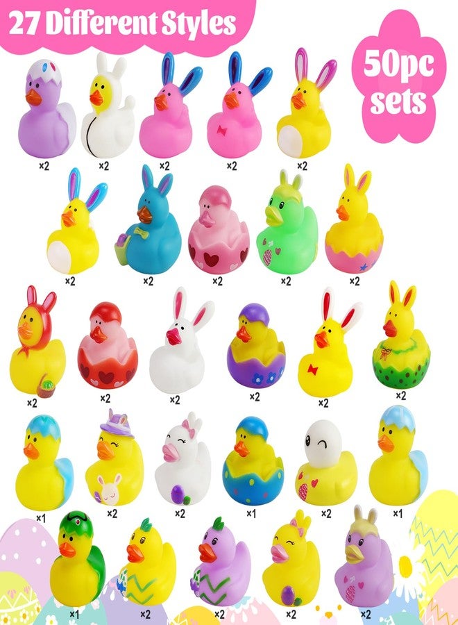 Halovin 50PCS Easter Rubber Ducks Assorted Gifts Party Favors ,Resurrection Bunny Rubber Duck Pack , Funny Bath Tub Toys for Kids, Baby Showers Accessories - Image 2