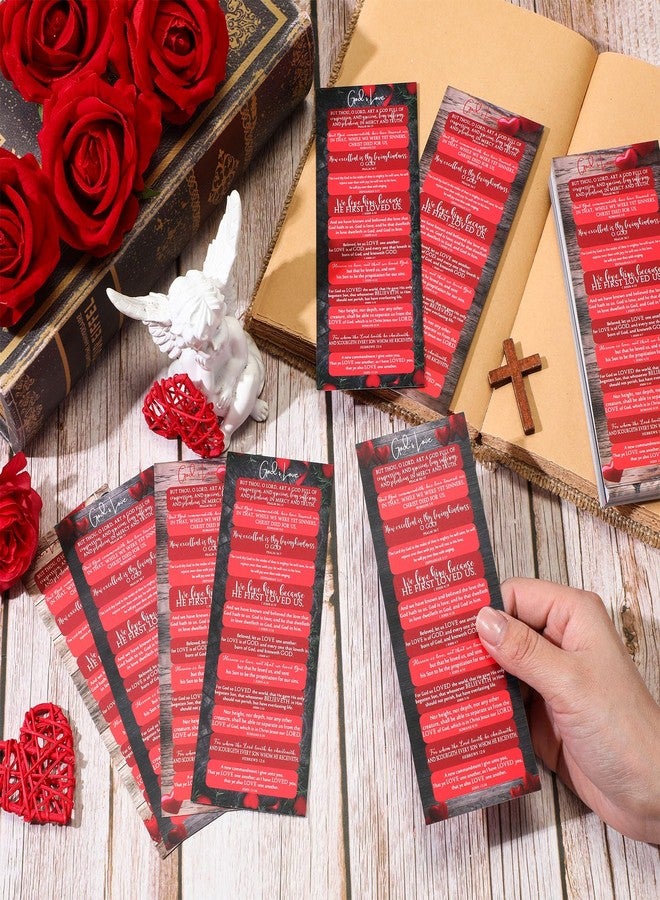 Skyygemm 100 Pcs Easter Day Religious Bookmarks Gifts Red Hearts Christian Bookmark Scripture Tags Religious Gifts for Easter Church Sunday School Favors Reading Book Lover Women Men - Image 3