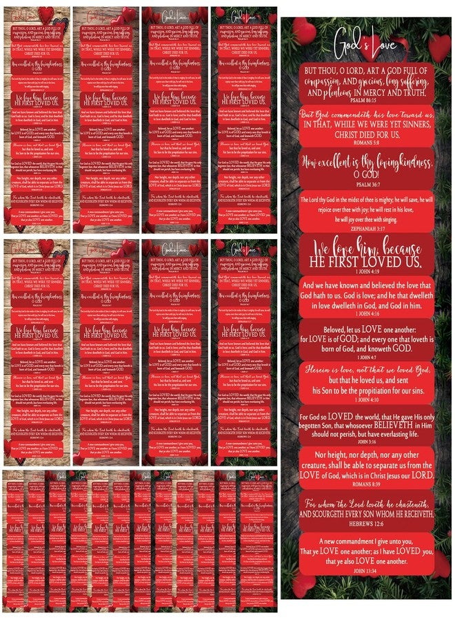 Skyygemm 100 Pcs Easter Day Religious Bookmarks Gifts Red Hearts Christian Bookmark Scripture Tags Religious Gifts for Easter Church Sunday School Favors Reading Book Lover Women Men - Image 1