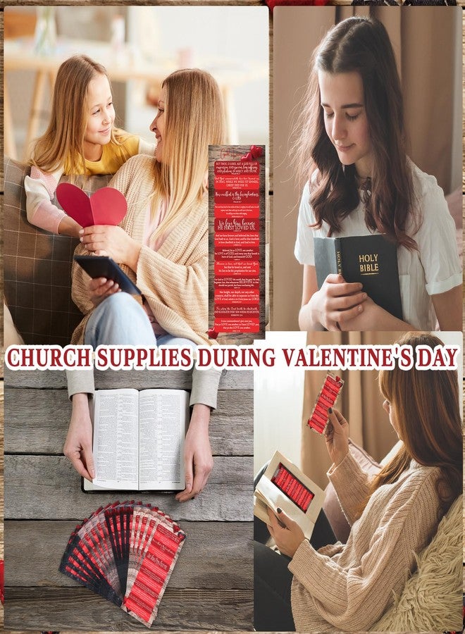 Skyygemm 100 Pcs Easter Day Religious Bookmarks Gifts Red Hearts Christian Bookmark Scripture Tags Religious Gifts for Easter Church Sunday School Favors Reading Book Lover Women Men - Image 5