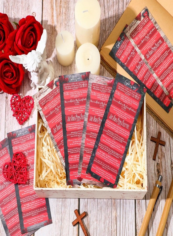 Skyygemm 100 Pcs Easter Day Religious Bookmarks Gifts Red Hearts Christian Bookmark Scripture Tags Religious Gifts for Easter Church Sunday School Favors Reading Book Lover Women Men - Image 4