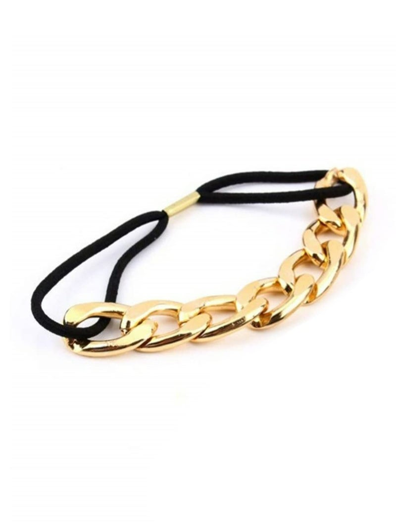 Oomph! OOMPH Jewellery Gold Tone Link Chain Metal Rubber Band for Women & Girls - Image 1