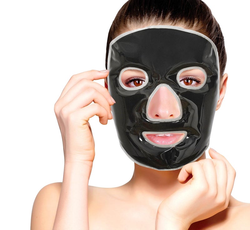 FOMI Cold Clay Facial Ice Mask  Cooling Face Mask for Acne Swollen Face Puffy Eyes Dark Circles Headache Migraine Sinus Relief  Fabric Backing  Natural Clay Filling XLarge